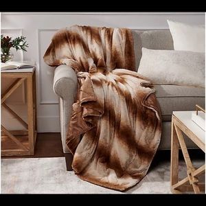 Dennis Basso Oversized 60" x 70" Luxury Plush Faux-Fur Throw